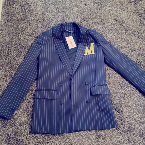 Misguided blue pin stripe blazer - Picture 1 of 4